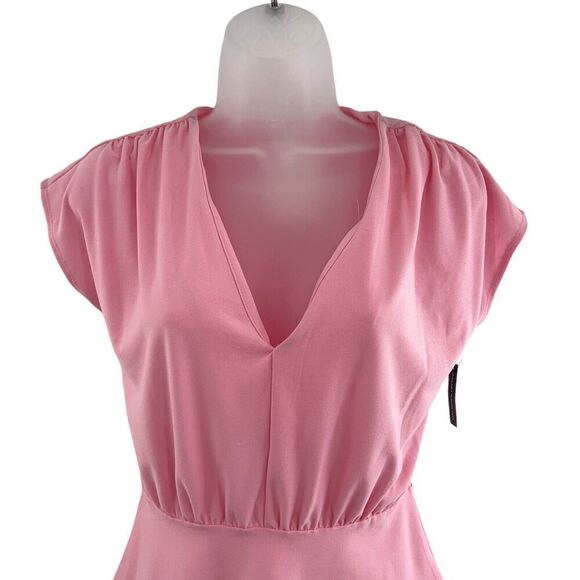 Leith Peplum Top Women's Size XXS Pink Sleeveless V-Neck Stretchy *Flaws - Picture 8 of 14